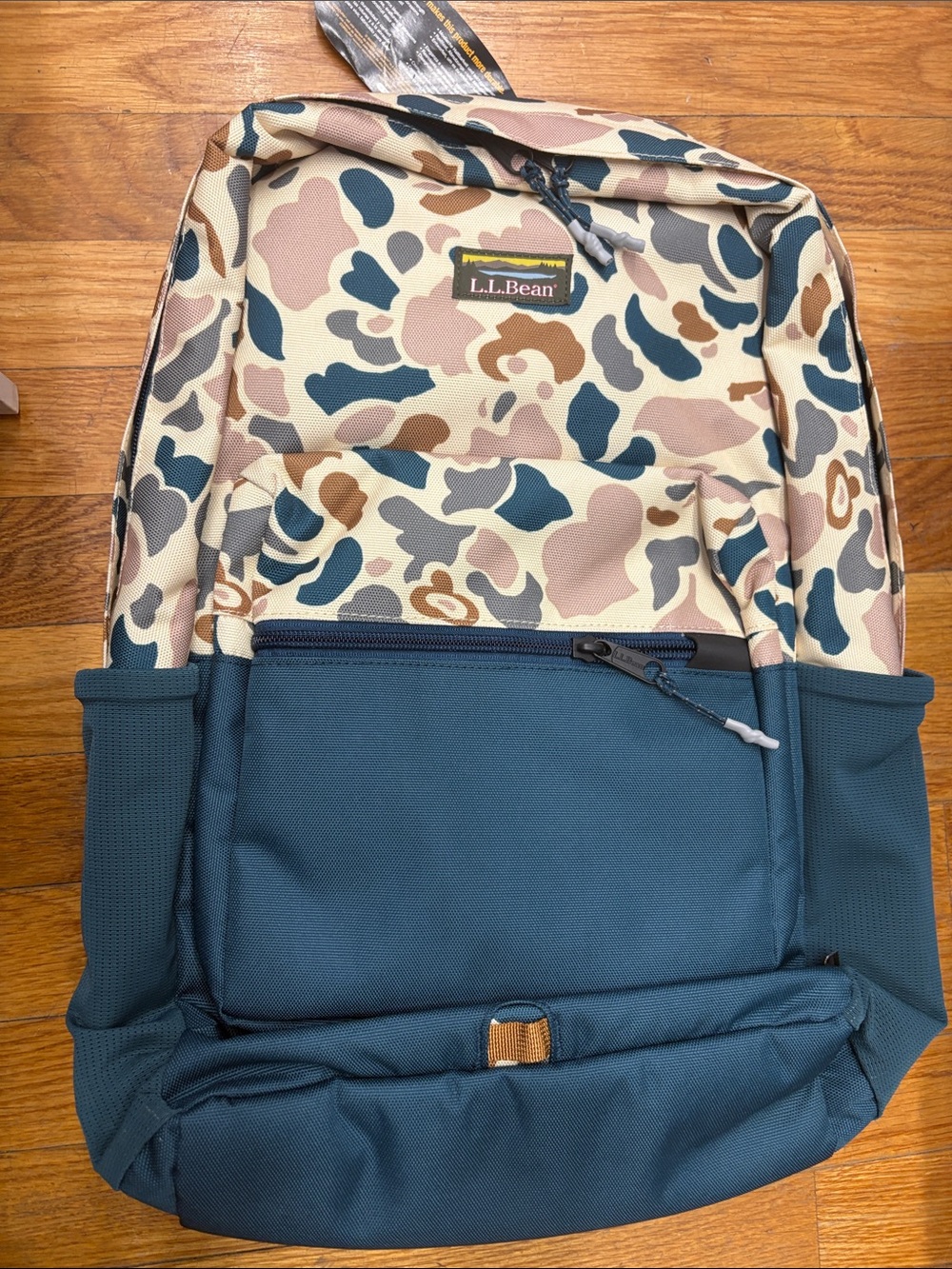 L.L. Bean Teal & Beige Camo Daypack